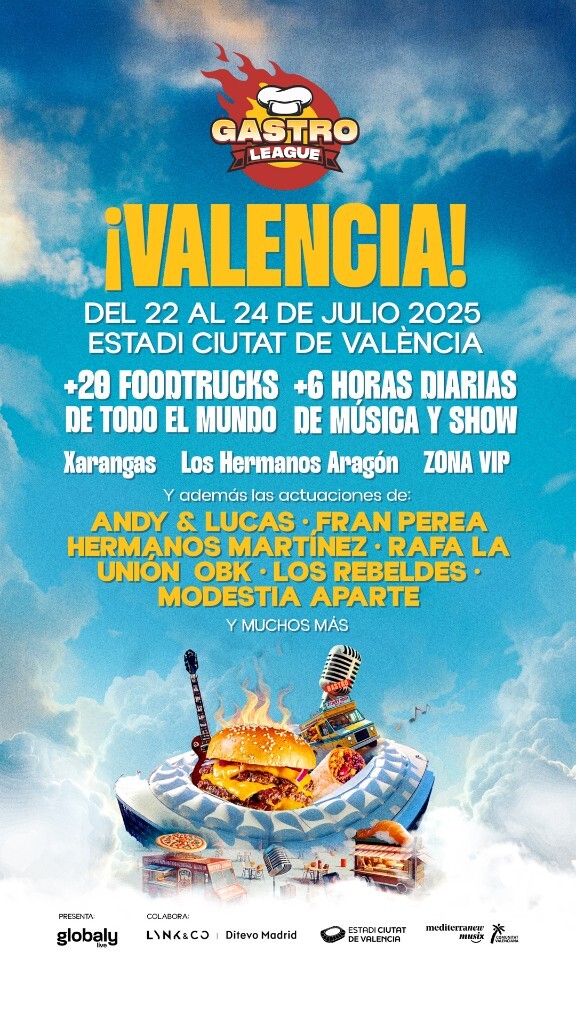 Gastro League — line-up y fechas en el Estadi Ciutat de València