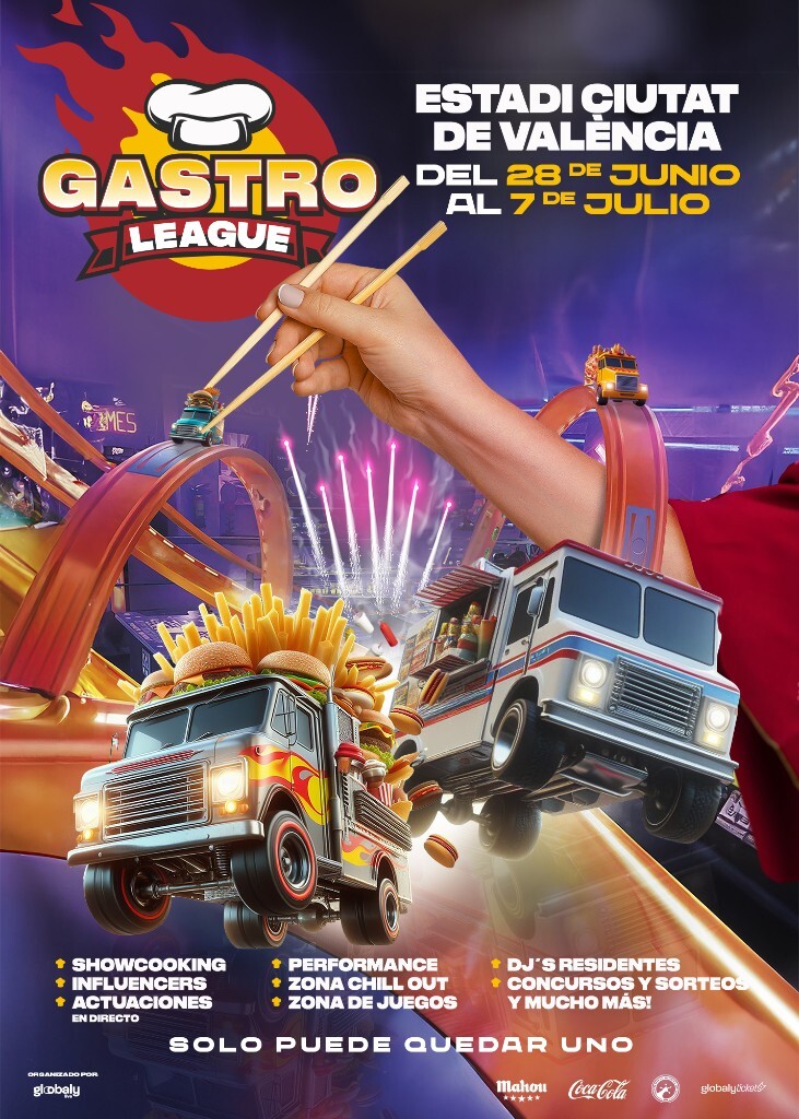 Gastro League — cartel batalla food trucks y circuito de festival
