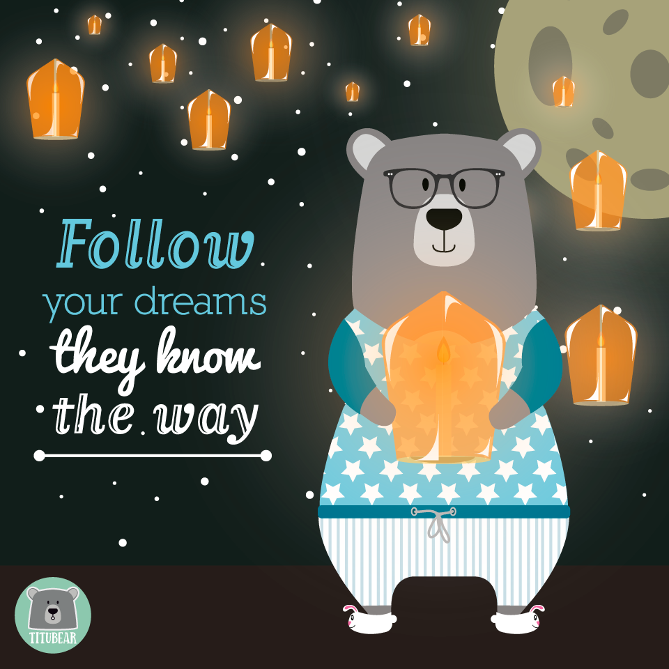 Titubear — ilustración dreams night